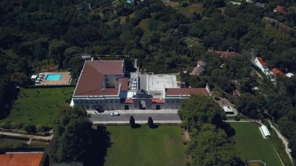 Drone Mountaintop Pena National Palace Romantique Sintra — Video