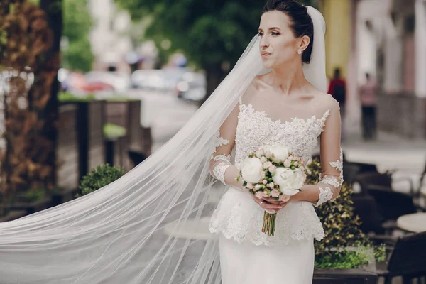 Novia en vestido blanco —  Fotos de Stock