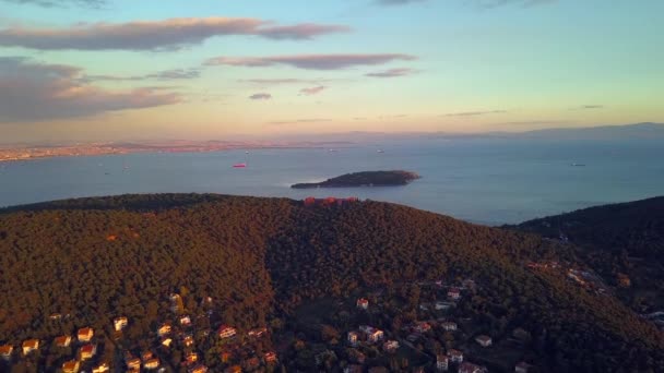 Pemandangan pulau pangeran di Istanbul Turki — Stok Video