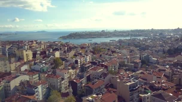 Ζωντανή Κωνσταντινούπολη Τουρκία σε μια ηλιόλουστη ημέρα — Αρχείο Βίντεο