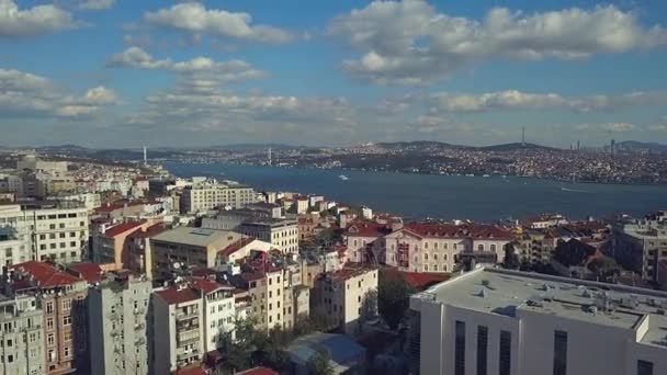 화창한 날에 활기찬 이스탄불 터키 — 비디오