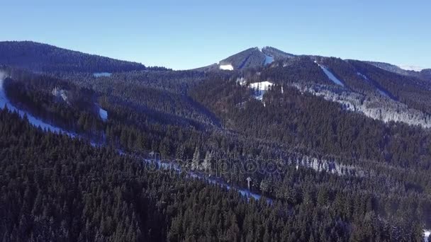Aerial view of a skii resort — Stock Video