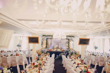 Düğün Restoran dekorasyonu ve gıda