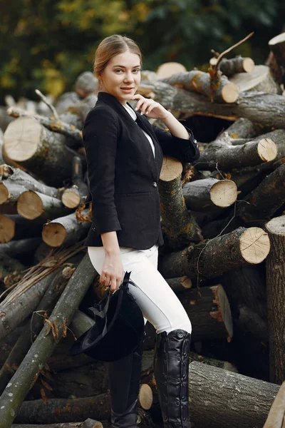 Rider in a sports uniform on a rancho — Zdjęcie stockowe