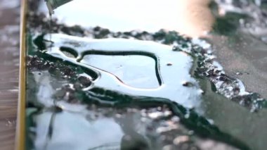 Sanatçı tarafından akrilik boyalarla boyanmış resmin kırpılmış görüntüsü