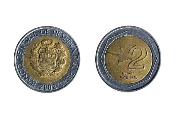 Moneda peruana de dos soles — Foto de Stock