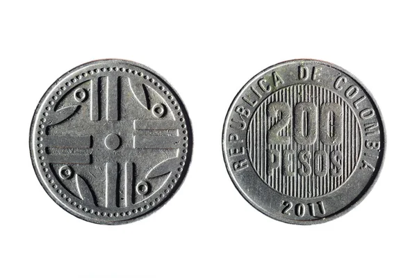 Monnaie colombienne de 200 pesos — Photo