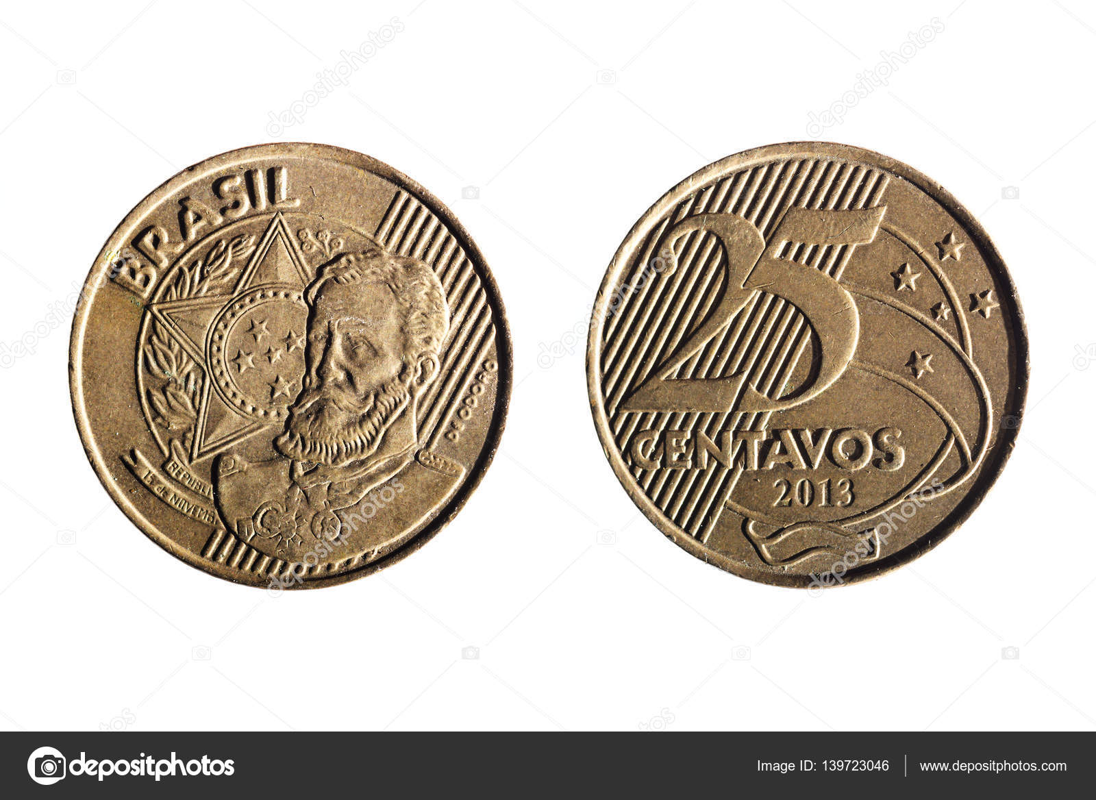 巴西真正的两角五分硬币——图库图片© Martinotero #139723046