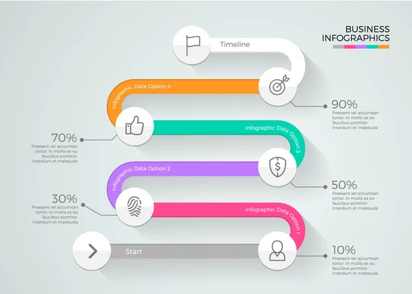 Infografías empresariales elemento plantilla ilustración diseño — Vector de stock