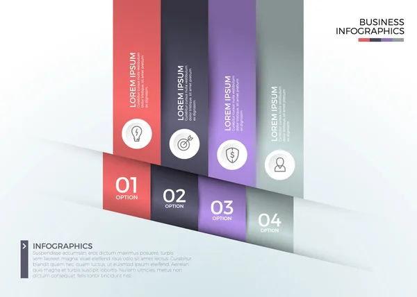 Infografías empresariales elemento plantilla ilustración diseño — Vector de stock