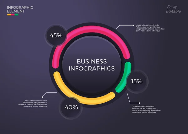 Infografías empresariales elemento plantilla ilustración diseño — Vector de stock