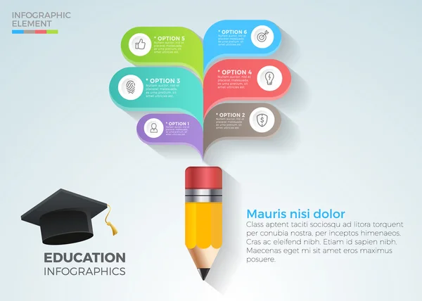 Educação infográficos elemento modelo ilustração design —  Vetores de Stock