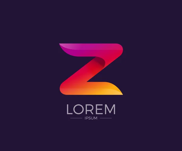 Logotipo de letra Z Alphabet. Plantilla de diseño vectorial de logotipos de colores brillantes abstractos . — Vector de stock