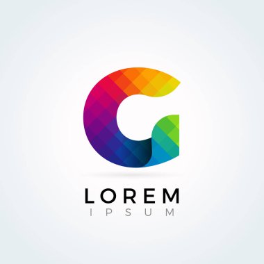 G harfi Logo Simge renkli soyut mozaik desen tasarım şablonu öğe büyük harfli