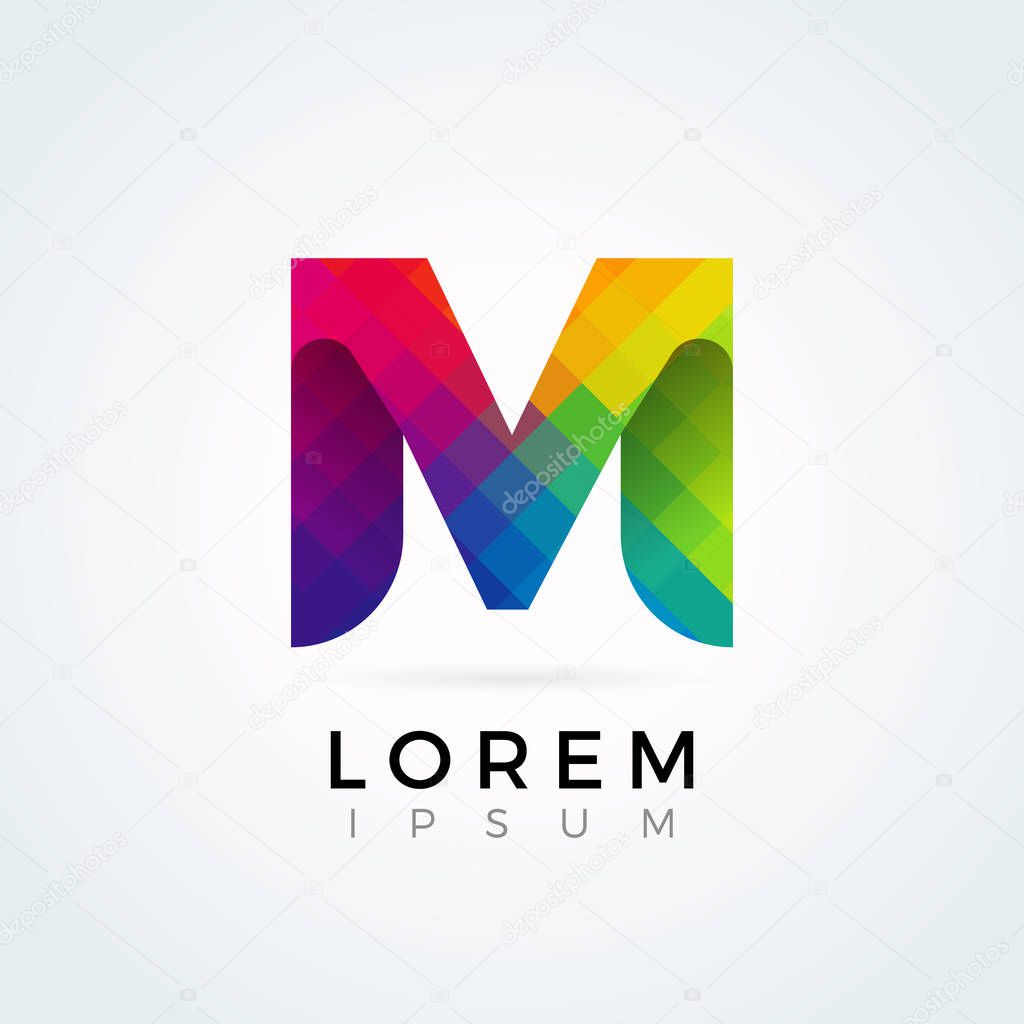 Letter Logo Icon Colorful Abstract Mosaic Pattern Design template Element in uppercase