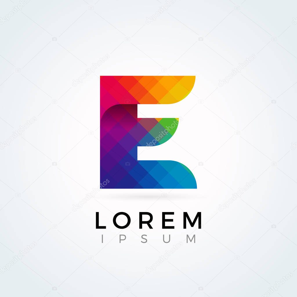Letter Logo Icon Colorful Abstract Mosaic Pattern Design template Element in uppercase