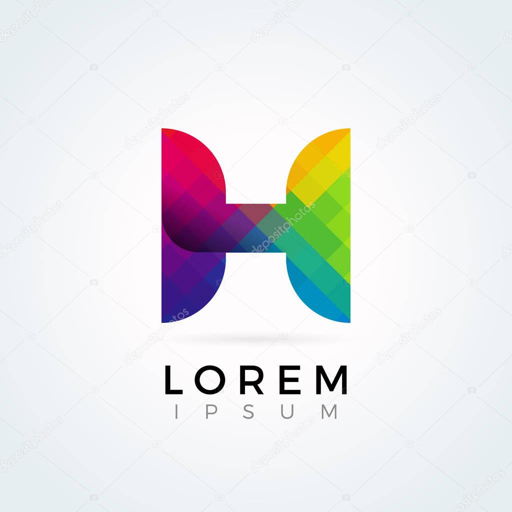 Letter Logo Icon Colorful Abstract Mosaic Pattern Design template Element in uppercase