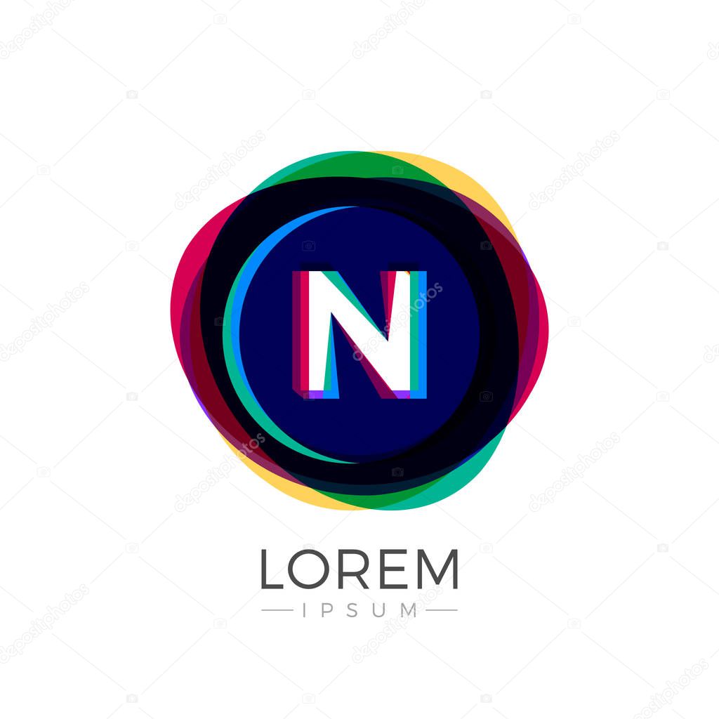 Letter Logo Icon Colorful Abstract Overlay Fusion Design template in white background