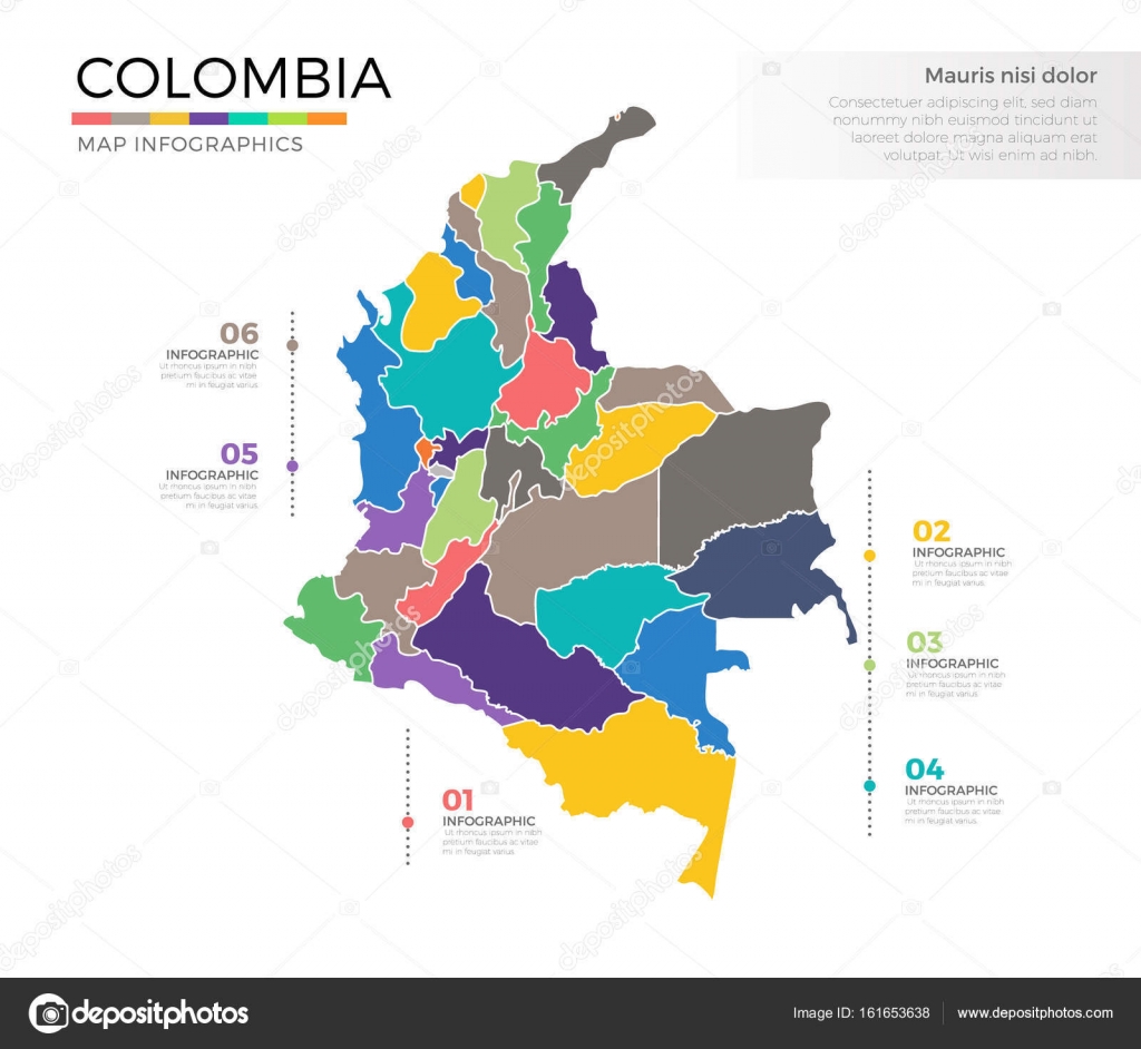 Mapa del país Colombia vector, gráfico vectorial © pixar imagen #161653638