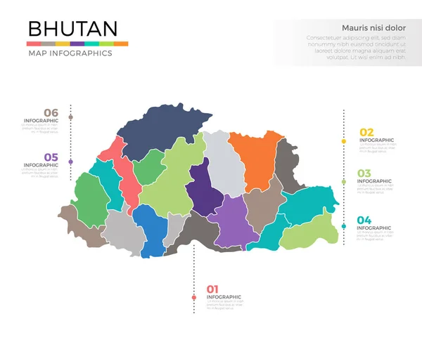 Bhutanische Landkarte — Stockvektor