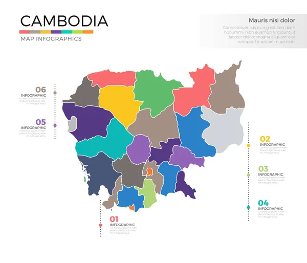 Kambodscha Landkarte — Stockvektor