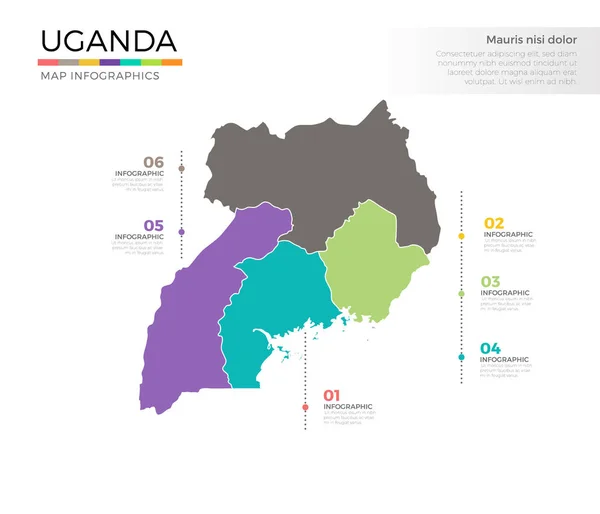 Landkarte von Uganda — Stockvektor