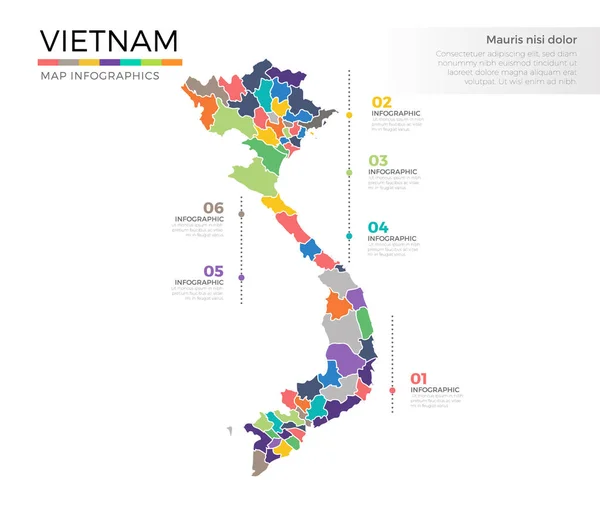 Vietnam-Landkarte — Stockvektor