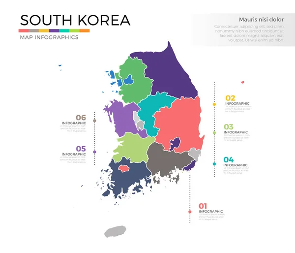 Südkoreanische Landkarte — Stockvektor