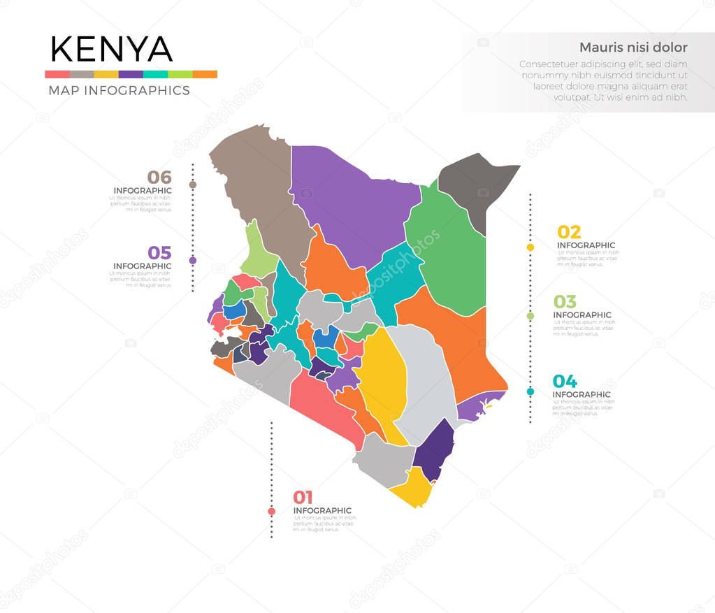 Kenya country map 