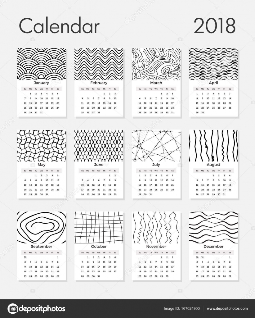 2018 desk calendar template