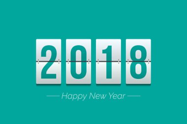 2018 yeni yıl vektör grafik tasarım çizim