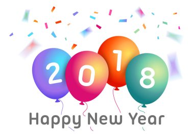 2018 yeni yıl vektör grafik tasarım çizim