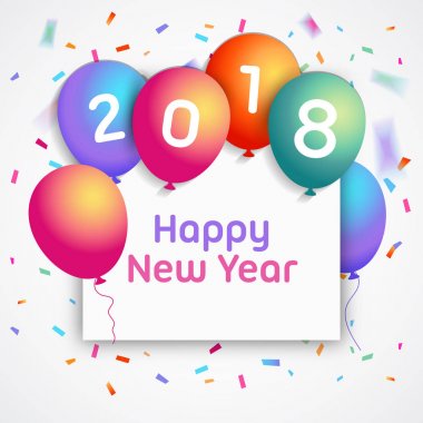 2018 yeni yıl vektör grafik tasarım çizim