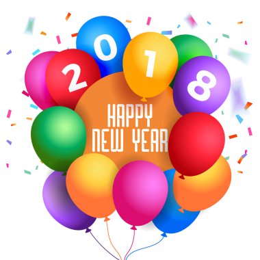 2018 yeni yıl vektör grafik tasarım çizim