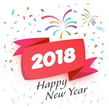 2018 yeni yıl vektör grafik tasarım çizim