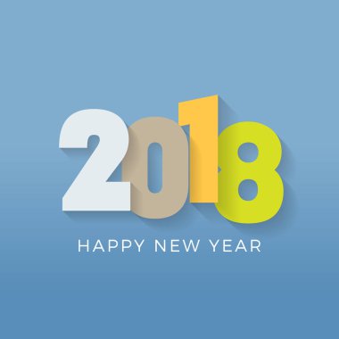2018 yeni yıl vektör grafik tasarım çizim