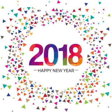 2018 yeni yıl vektör grafik tasarım çizim