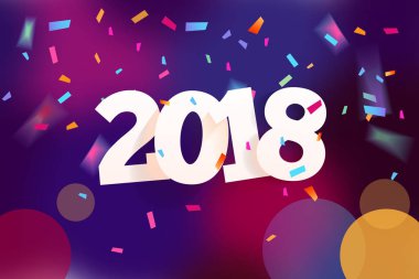 2018 yeni yıl vektör grafik tasarım çizim