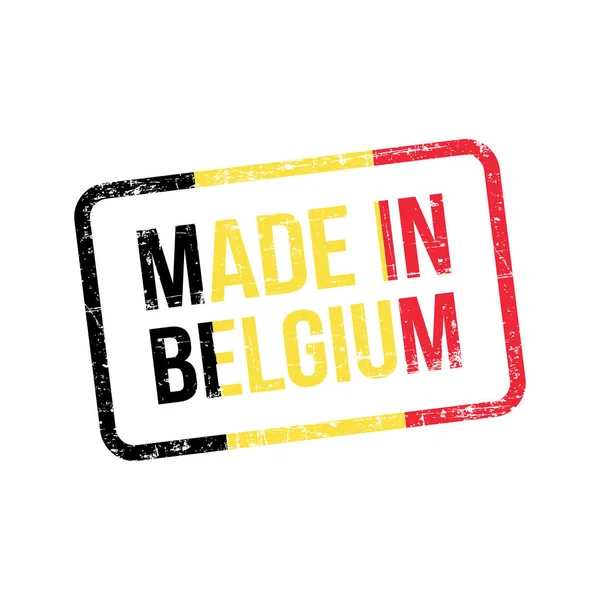 Сделано Бельгии Этикетка Векторного Флага — стоковый вектор