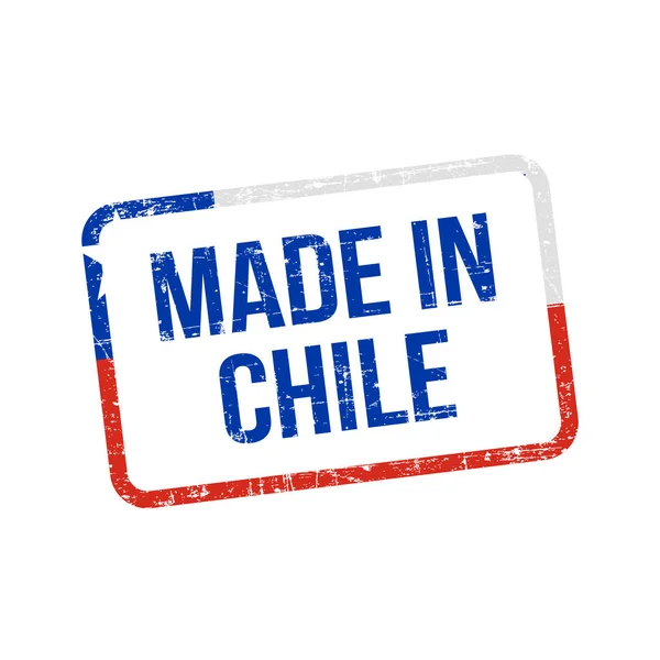 Made Chile Vector Flag Illustration Design Stamp Label — Stock Vector