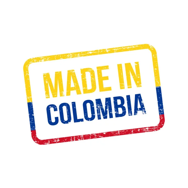 Сделано Колумбии Этикетка Векторного Флага — стоковый вектор