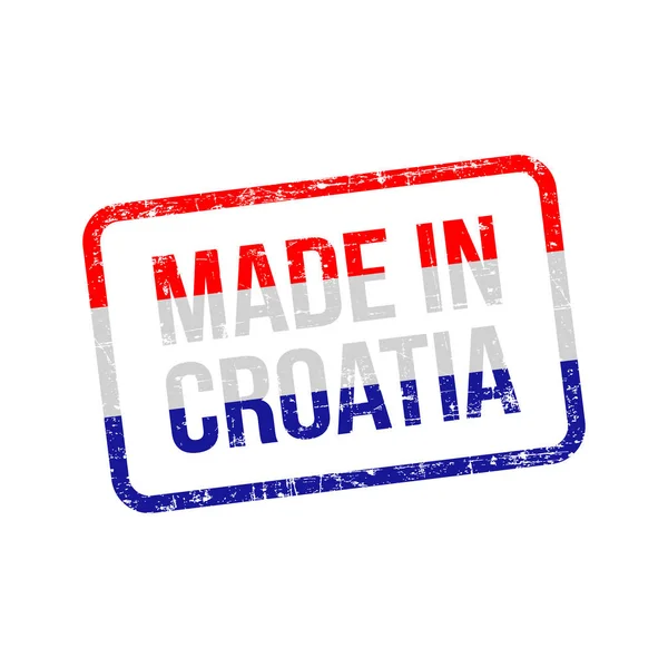 Сделано Хорватии Этикетка Векторного Флага — стоковый вектор