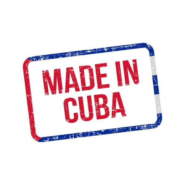 Сделано Кубе Этикетка Векторного Флага — стоковый вектор