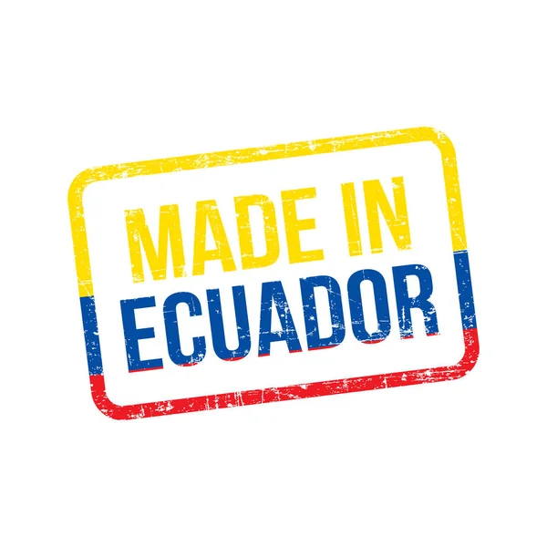 Сделано Эквадоре Этикетка Векторного Флага — стоковый вектор