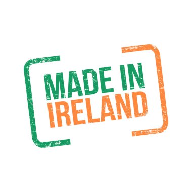  İrlanda yaptı. Vektör bayrak illüstrasyon tasarım damga etiket