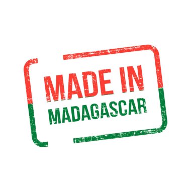  Madagaskar yaptı. Vektör bayrak illüstrasyon tasarım damga etiket