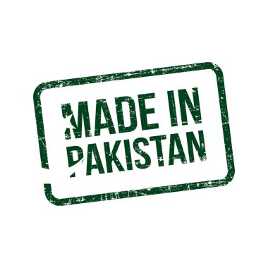  Pakistan'da yapılan. Vektör bayrak illüstrasyon tasarım damga etiket