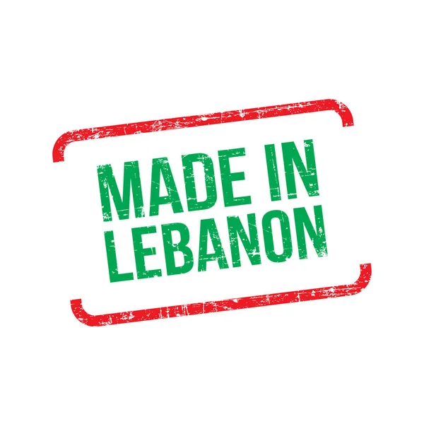 Сделано Ливане Этикетка Векторного Флага — стоковый вектор