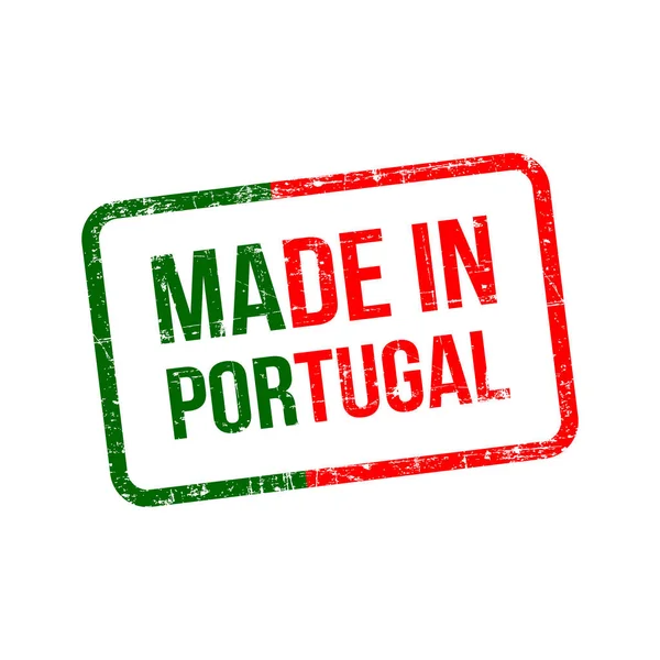 Сделано Португалии Этикетка Векторного Флага — стоковый вектор