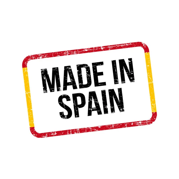Fabriqué Espagne Vector Flag Illustration Étiquette Timbre Design — Image vectorielle